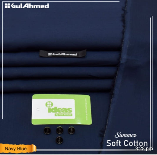 Gul Ahmed Soft Cotton Navy Blue