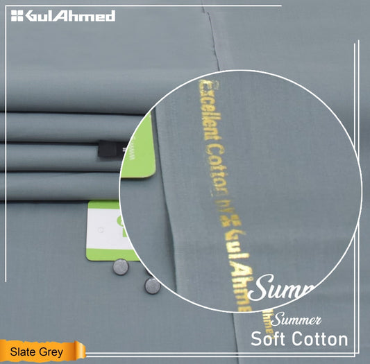 Gul Ahmed Soft Cotton Slate Grey